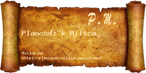 Plancsák Milica névjegykártya